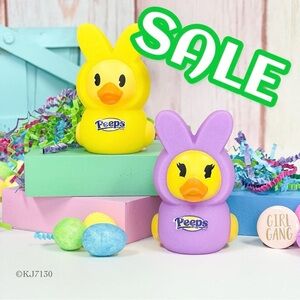 Peeps Duckalooz Easter Peeps Rubber Duck Duckie Set Of 2 NEW HTF Yellow & Purple